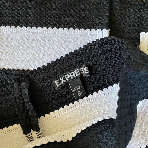 Express Black and White Striped MIDI Skirt - Picture 5 of 5